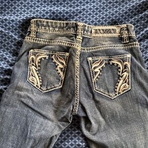 Rock & Roll Denim Jeans with Embroidered Pockets